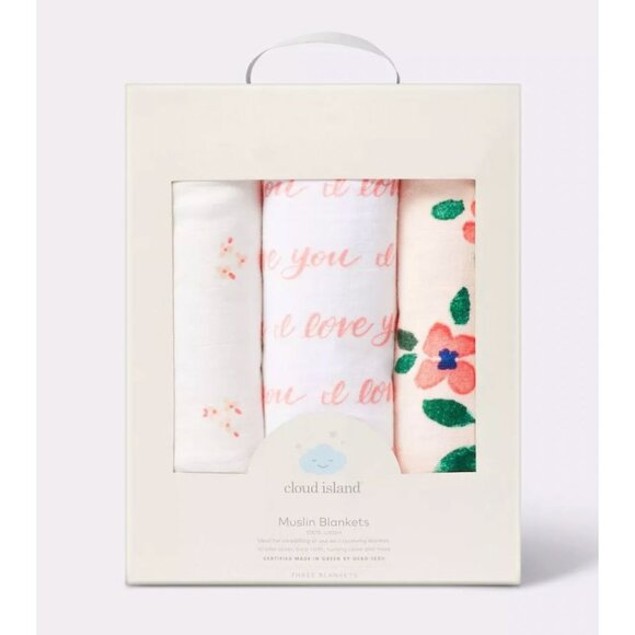 CLOUD ISLAND Muslin Pink Blankets 100% Cotton 3 blankets - Picture 5 of 5